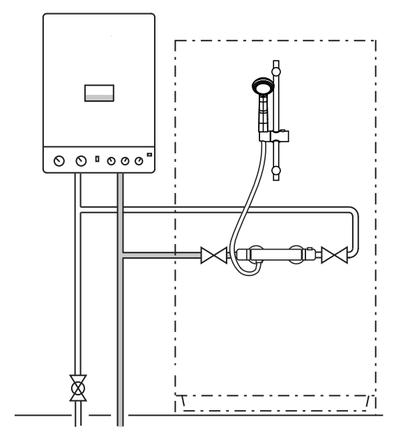 Vòi sen tắm đơn Trade-tec TR10032CR lắp trong hệ thống boiler hoặc bình nước nóng trực tiếp